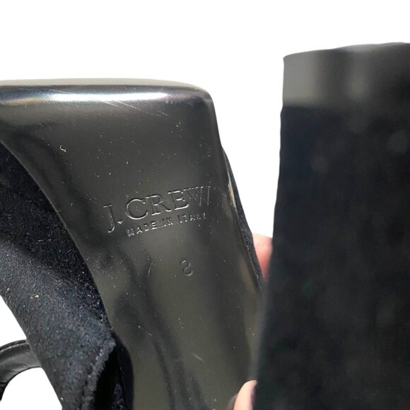 J.Crew Made In Italy Lace Up Heels Black Size 8 Goth Leather Fairy Whimsygoth - Picture 10 of 13